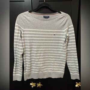 Tommy Hilfiger Women's XS Striped Sweater Preppy knit long sleeve boat neck